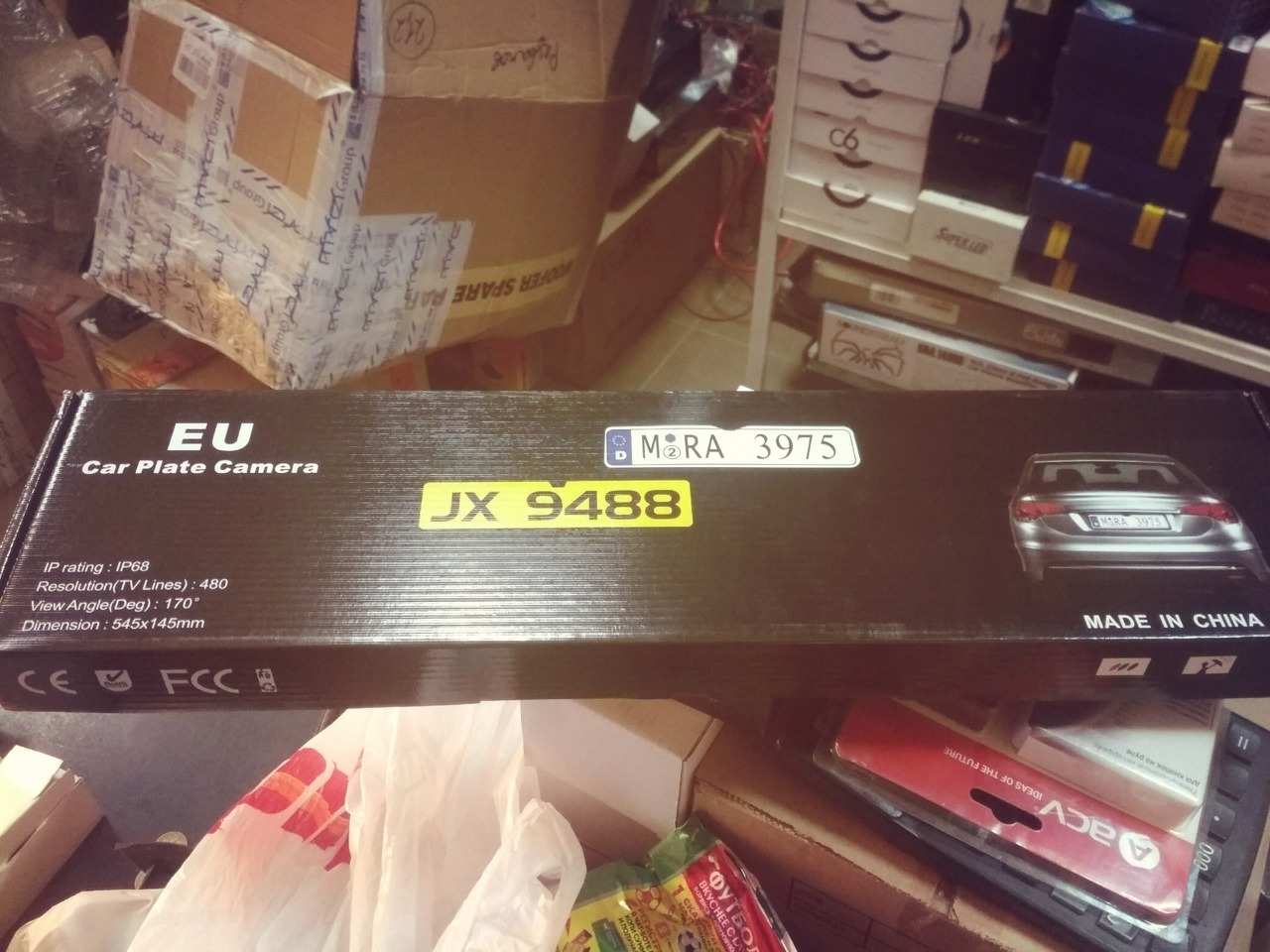 Камера заднего вида в рамке номерного знака - EU JX9488